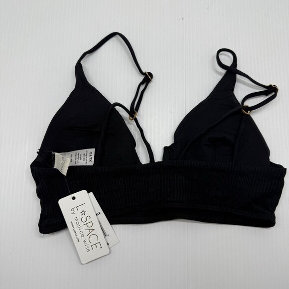 L Space Siren V-Wire Bikini Top Black XL Swimwear Swim Sexy Supportive NWT - Picture 9 of 11